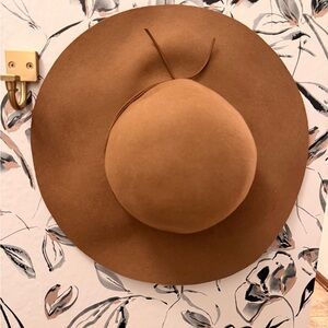 Nordstrom Wide-Brim Felt Floppy Hat - Cognac Brown